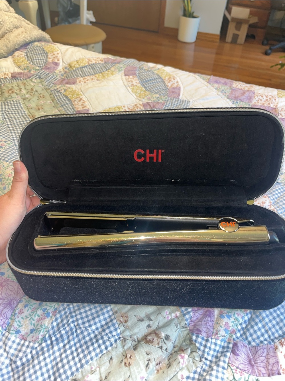 CHI Gold Flat Iron with Protective Case